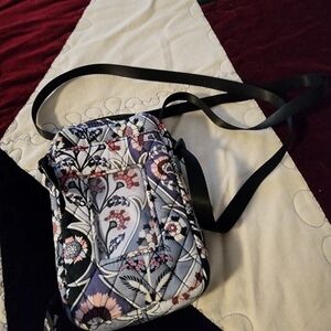 Vera Bradley Black and Pink Floral Crossbody Bag
